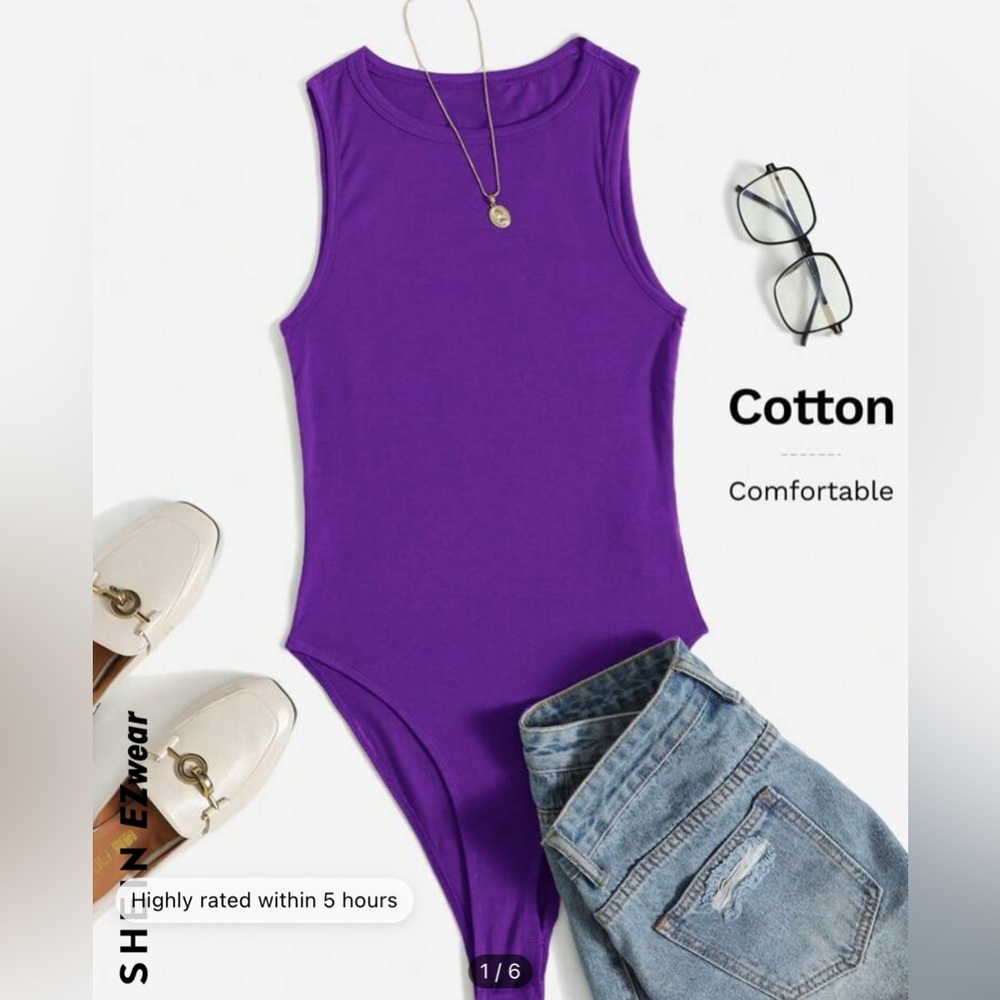 Shein Purple Bodysuit, size M